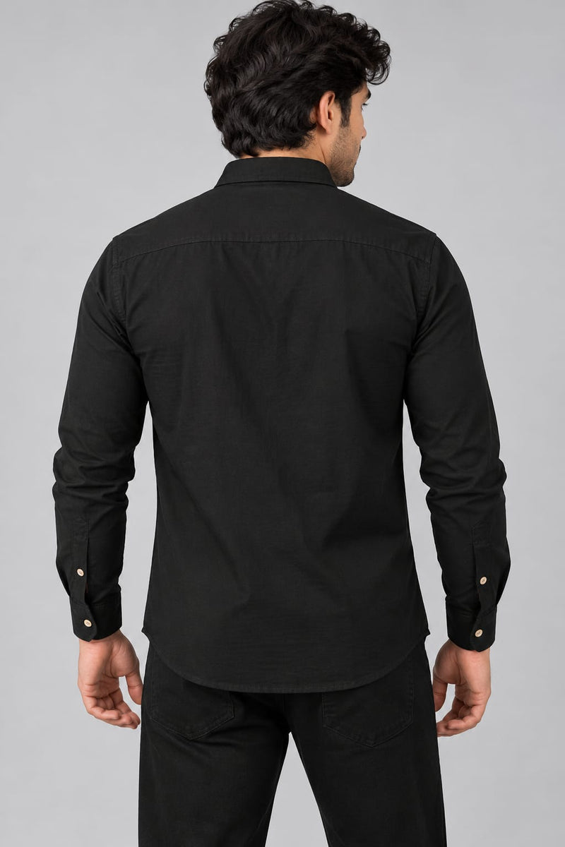 Men's Black & Cream Color Block Shirt – Modern Full Sleeve Casual Shirt Copy title